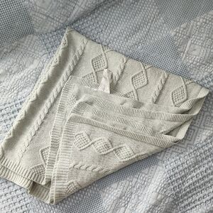 Cozy Knit Kids Blanket in Soft Gray